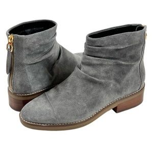 Gray Suede Ankle Boots
